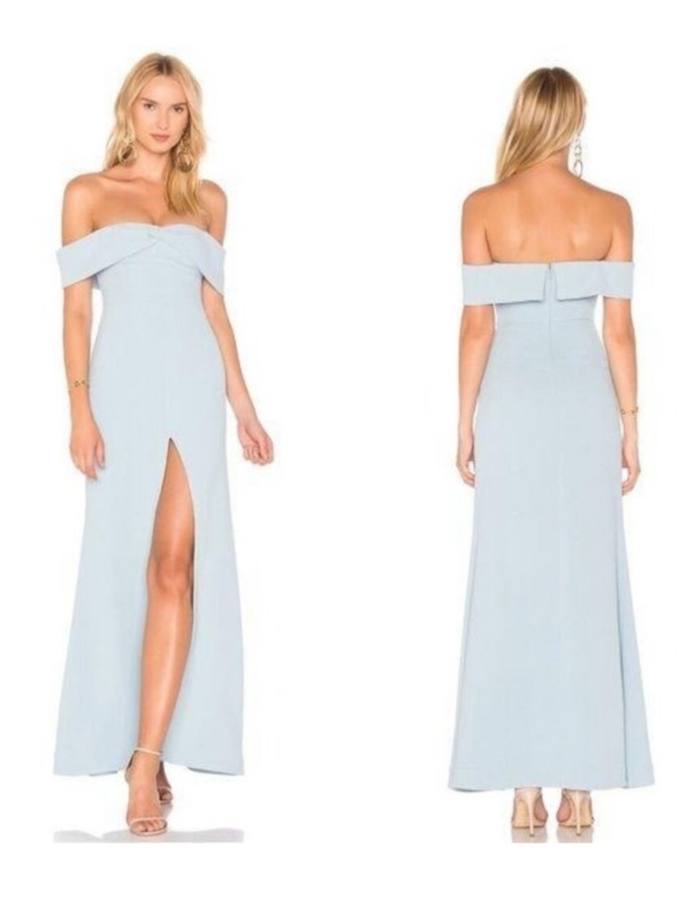 Lovers + Friends Danica Silver Blue Gown Small